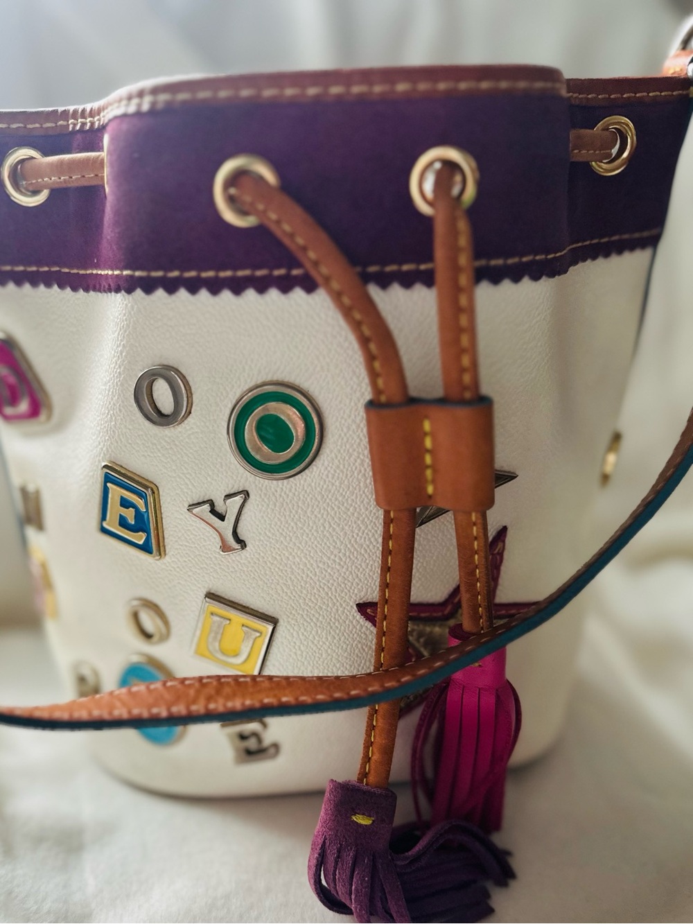 Dooney & Bourke Y2K White Charm Bucket Bag - No. 6